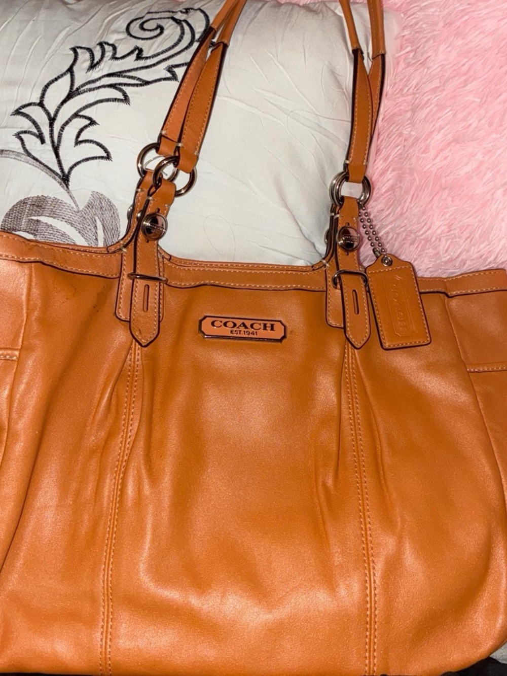 COACH Orange Leather Shoulder Bag